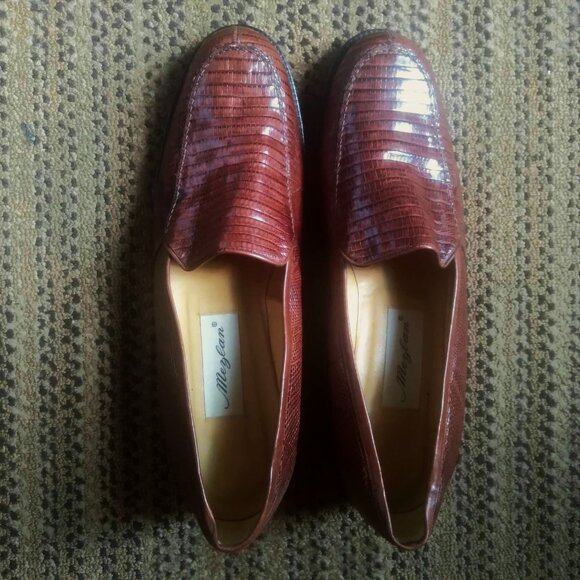 Mezlan Brown Genuine Lizard Leather Loafers Men Size 11 Slip On Comfortable - Picture 14 of 15